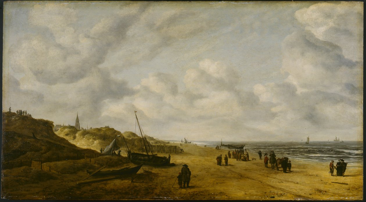 Pohled na Scheveningen Sands, cca 1630 (předkonzervace; viz také 1112739) od Hendrik van Anthonissen
