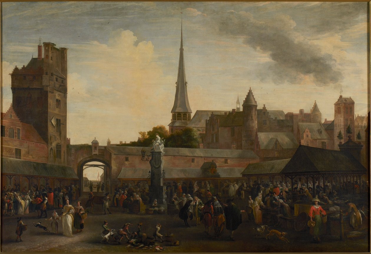 Rybí trh v Antverpách, 1695. od Hendrik van Minderhout
