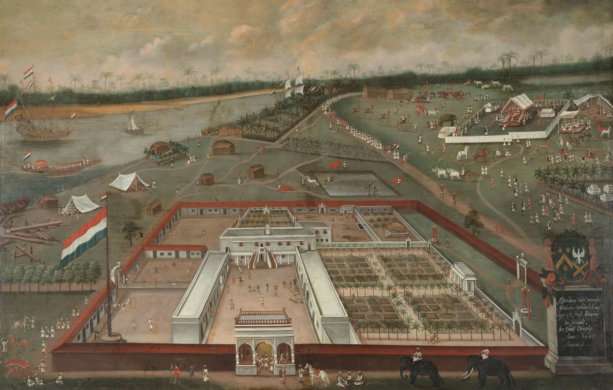 Obchodní stanice holandské Východoindické společnosti v Hooghly, Bengálsko od Hendrik van Schuylenburgh