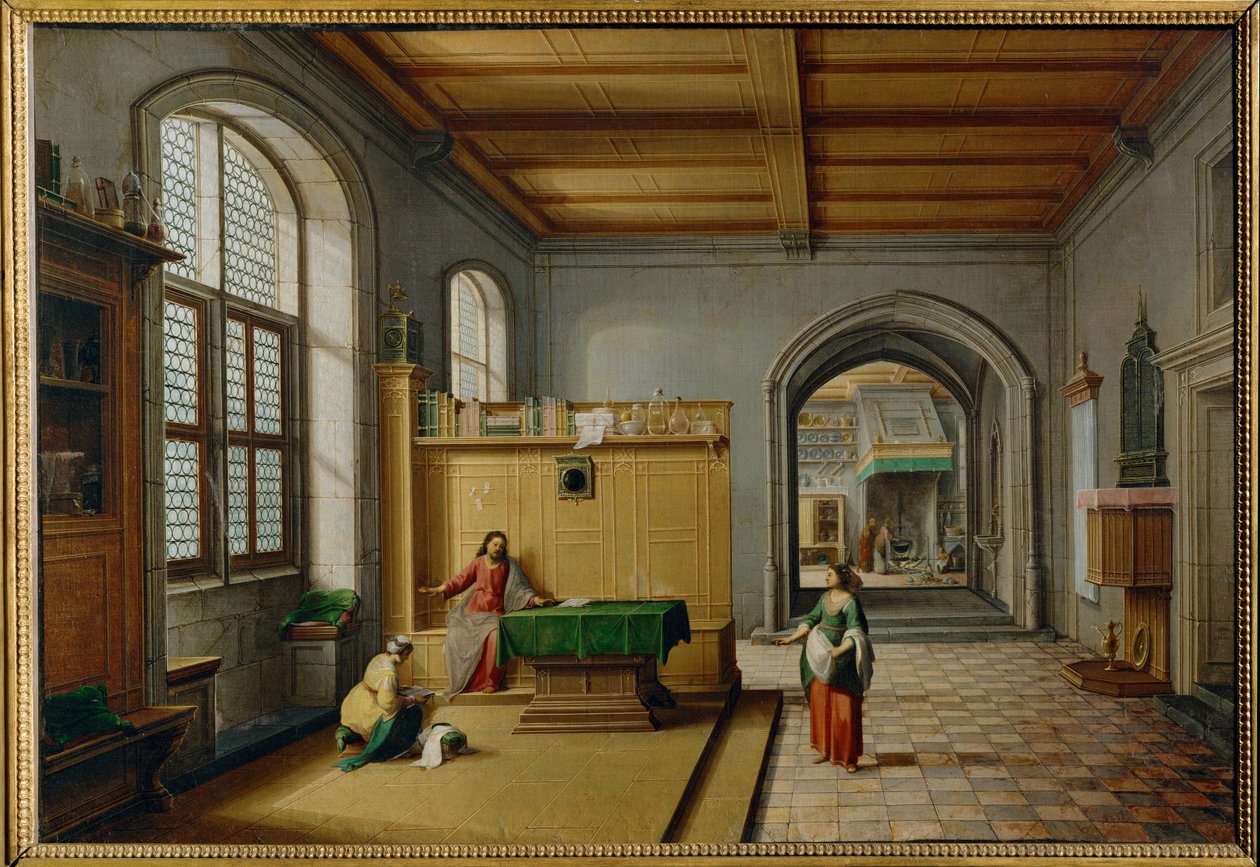 Ježíš v domě Marty a Marie z Betánie... od Hendrik van Steenwyck