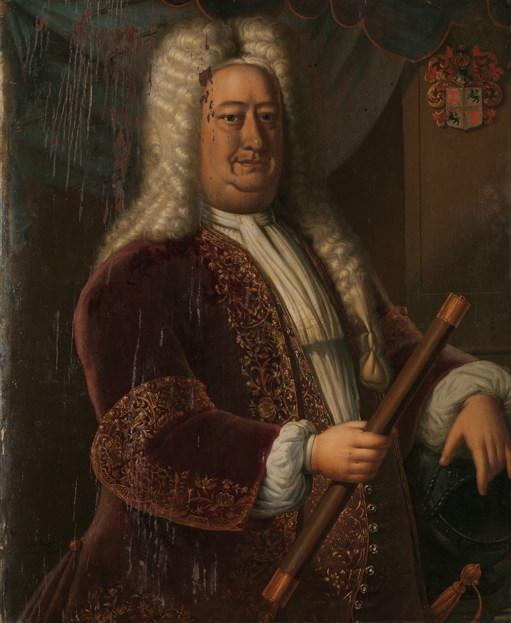 Dirk van Cloon (1730-1735) Portrét Dirka van Cloona, generálního guvernéra Nizozemské východní Indie od Hendrik van den Bosch