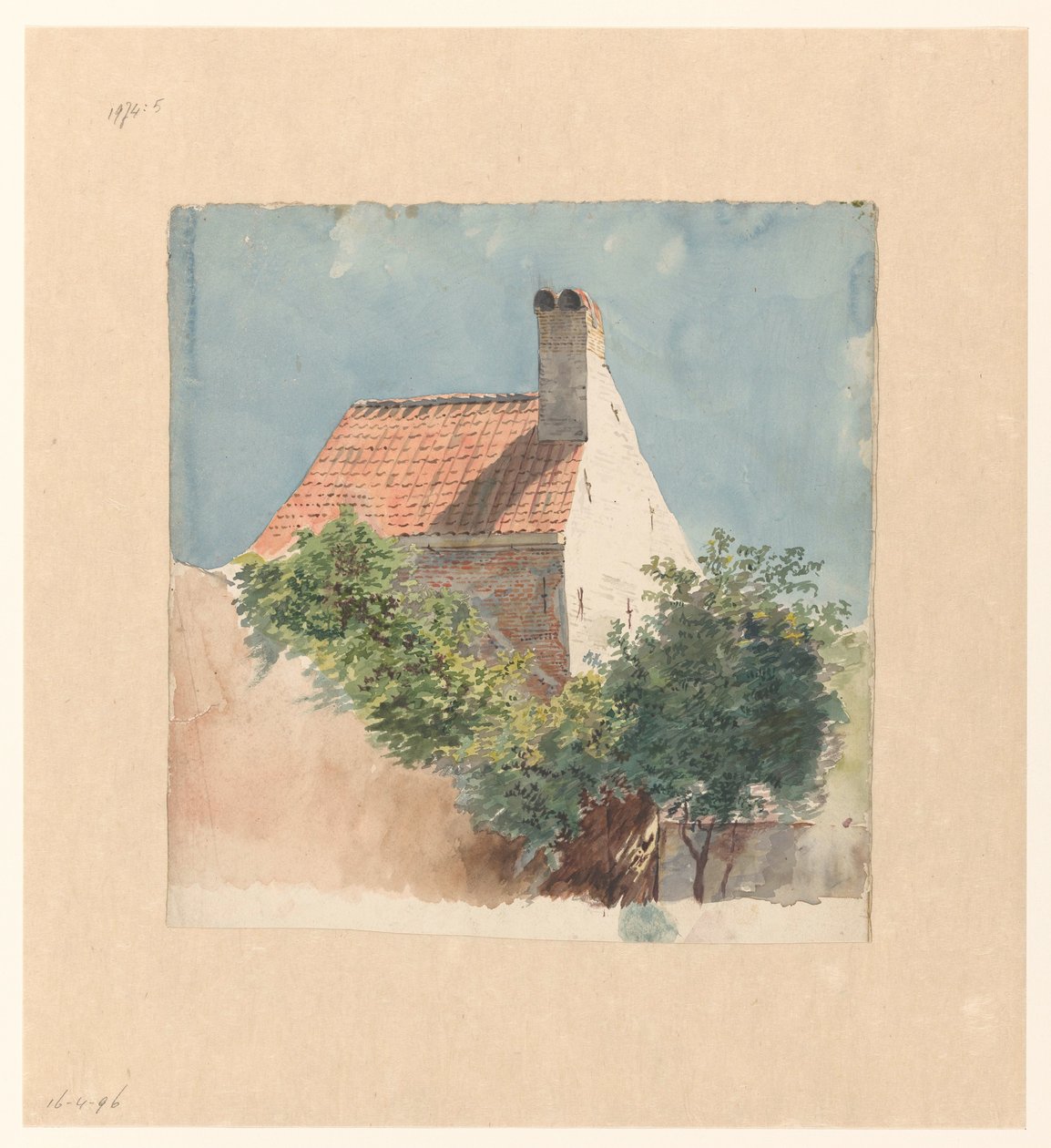 Studie zděného domu od Hendrik van der Burgh