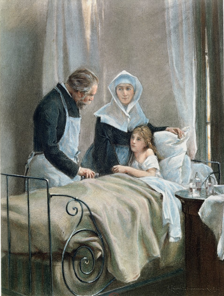 Nemocné dítě od Henri Alphonse Louis Laurent Desrousseaux