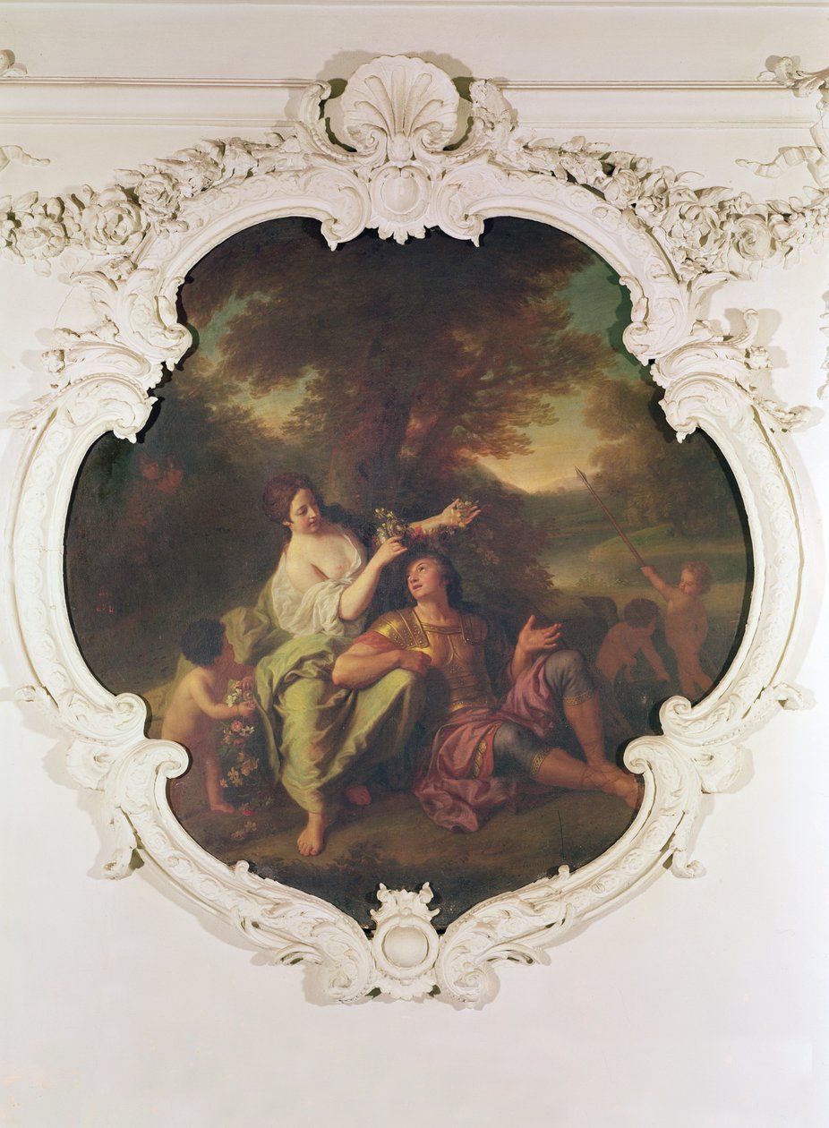 Rinaldo a Armida z opery "Gerusalemme Liberata" od Torquata Tassa (1544-95) od Henri Antoine de Favanne
