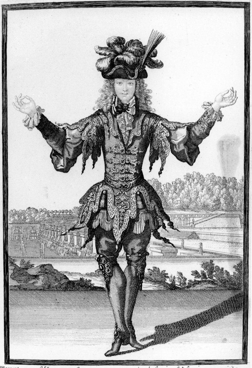 Kvalitní muž oblečený jako tanečnice, kolem roku 1695 od Henri Bonnart