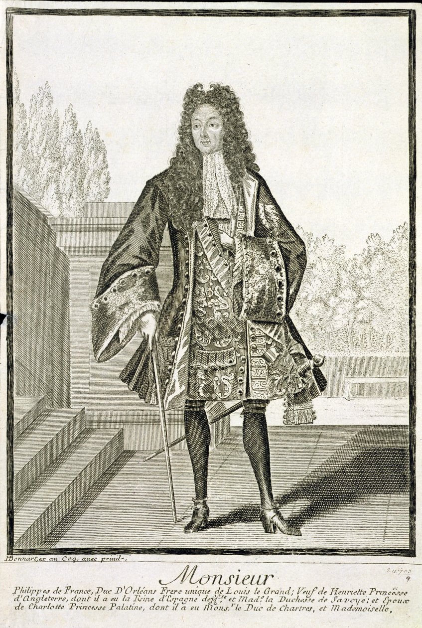 "Monsieur" jinak Filip vévoda Orleánský (1640-1701) od Henri Bonnart