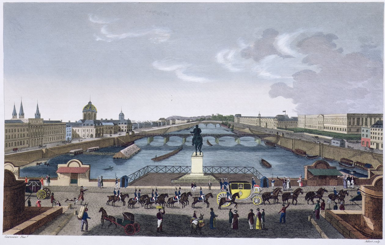 Pont Neuf. c.1815-20 (barevné rytí) od Henri Courvoisier Voisin