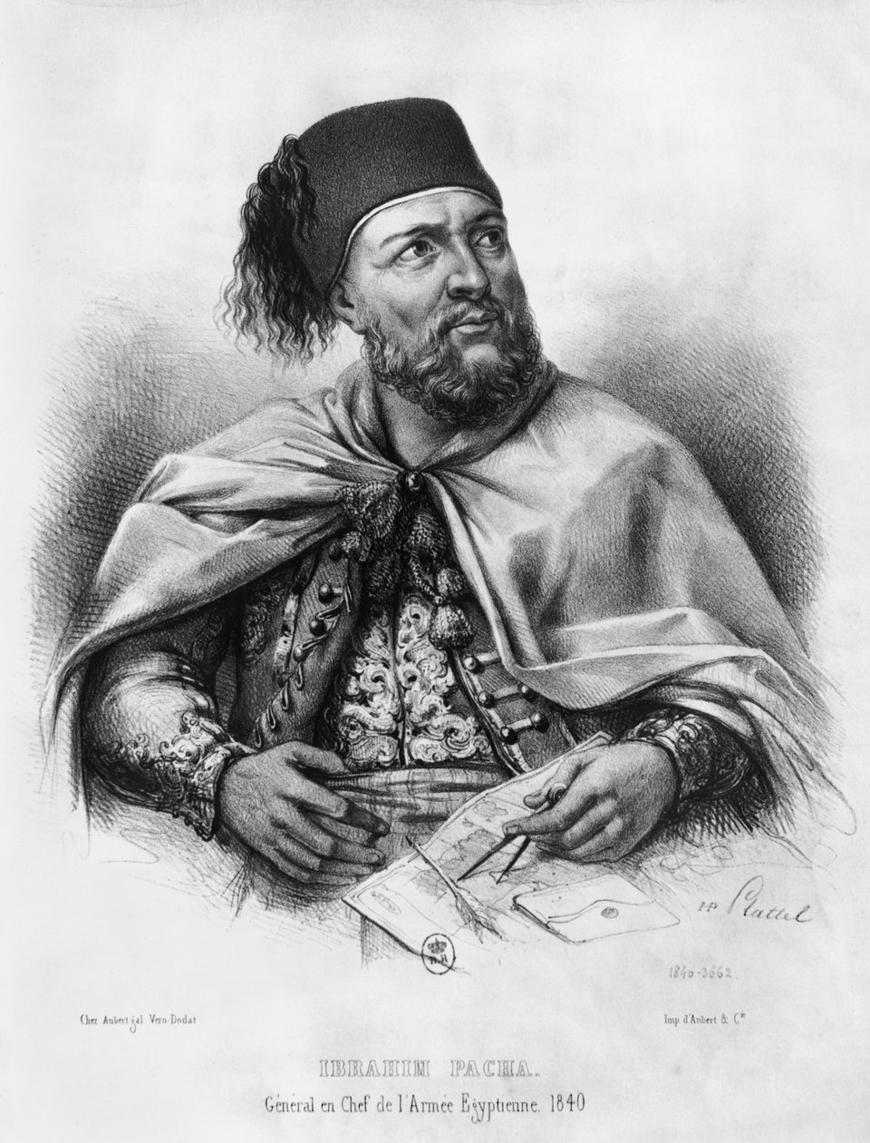 Portrét Ibrahima Paši, 1840 od Henri Daniel Plattel