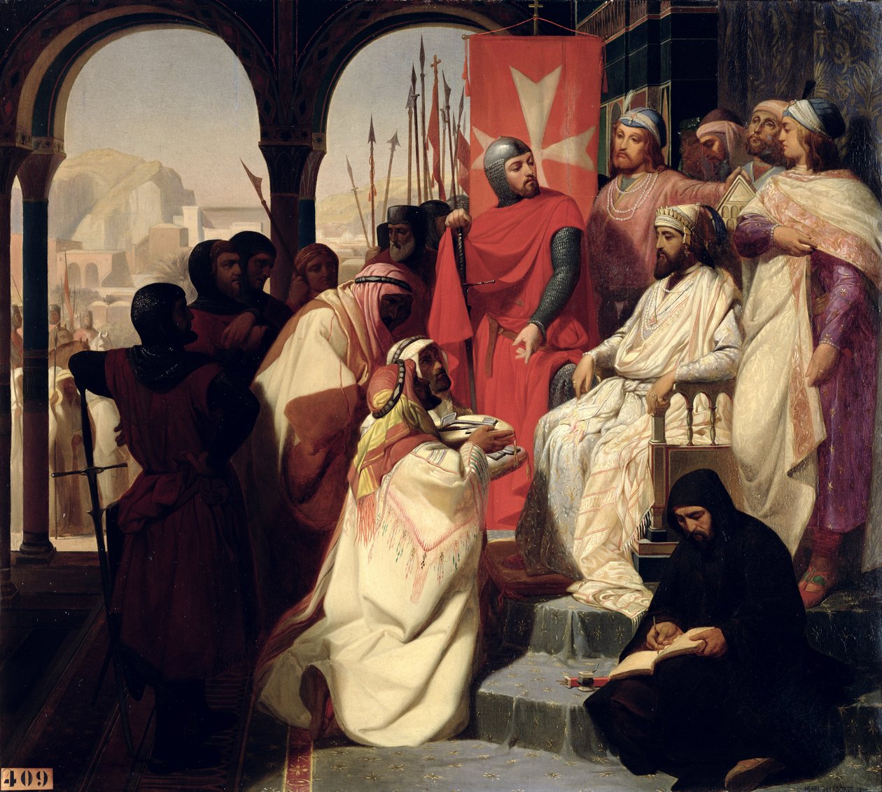 Rytíři Řádu svatého Jana Jeruzalémského obnovující náboženství v Arménii v roce 1347, 1844 od Henri Delaborde
