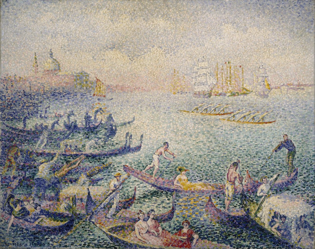 Regata v Benátkách od Henri Edmond Cross