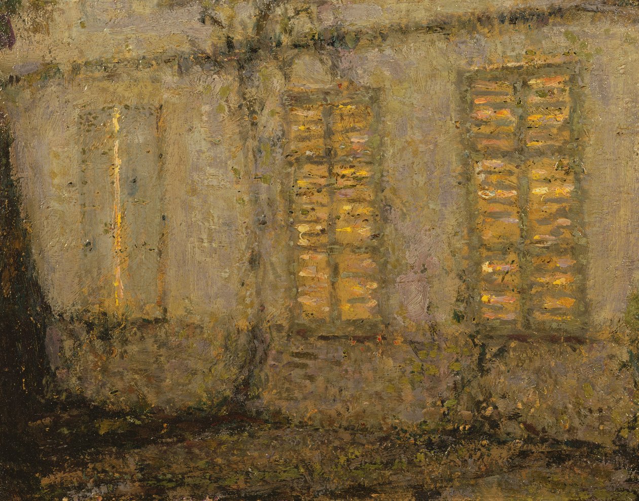 Zavřené okenice, měsíční svit, Gerberoy, kolem roku 1932 od Henri Eugene Augustin Le Sidaner