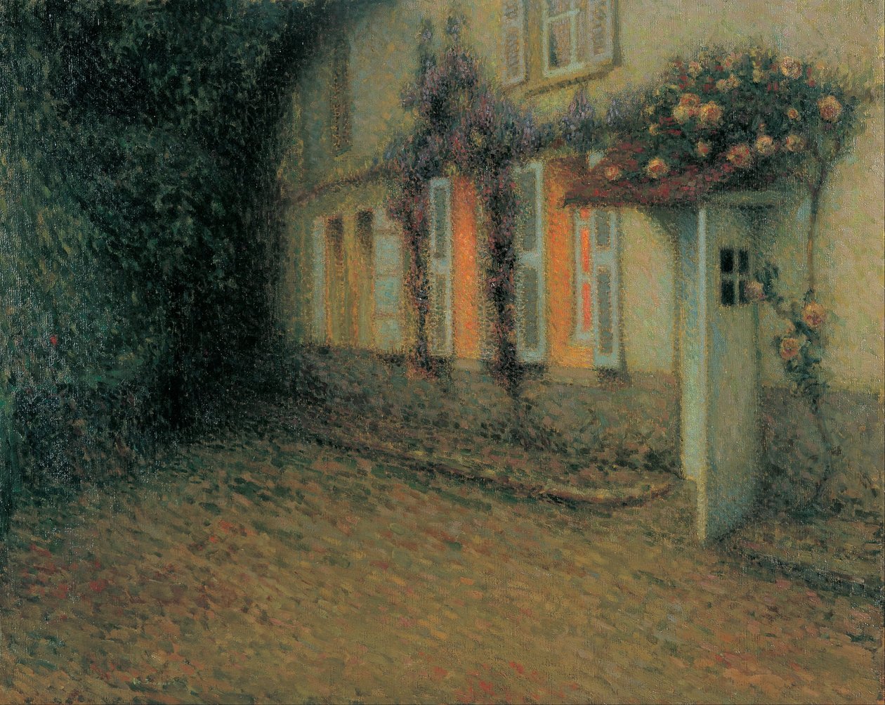 Růže a Vistárie v domě od Henri Eugene Augustin Le Sidaner