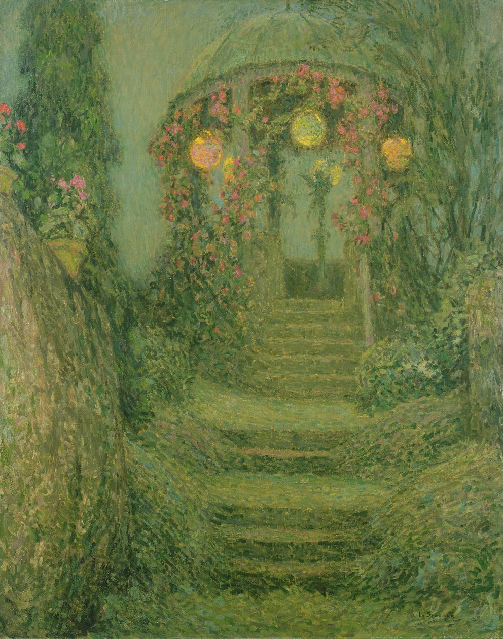 Osvětlený pavilon od Henri Eugene Augustin Le Sidaner