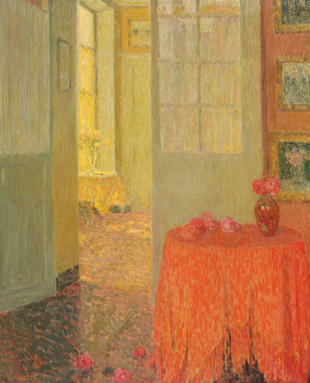 Červený ubrus, Versailles, kolem roku 1931 od Henri Eugene Augustin Le Sidaner
