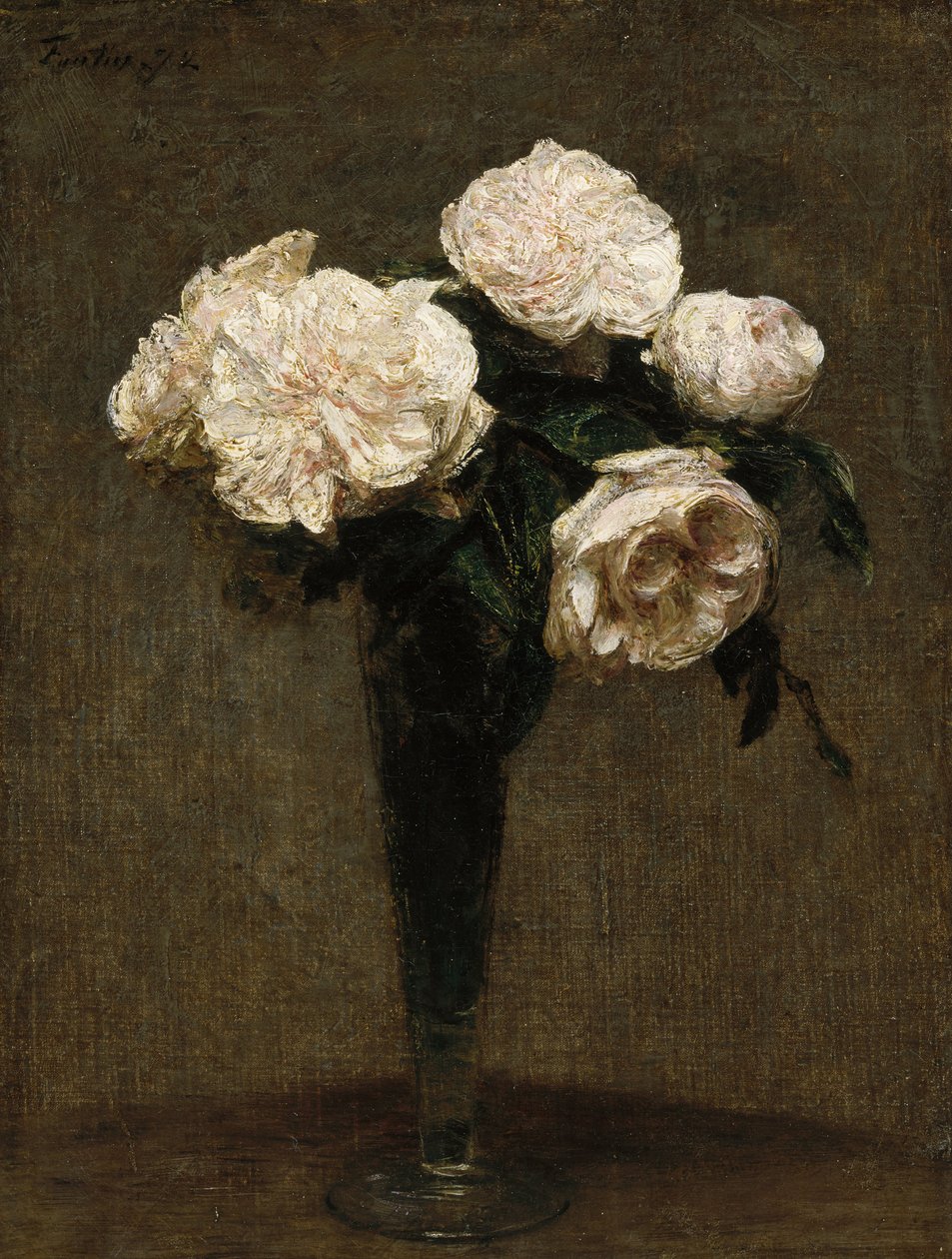 Růže ve váze od Ignace Henri Jean Fantin Latour