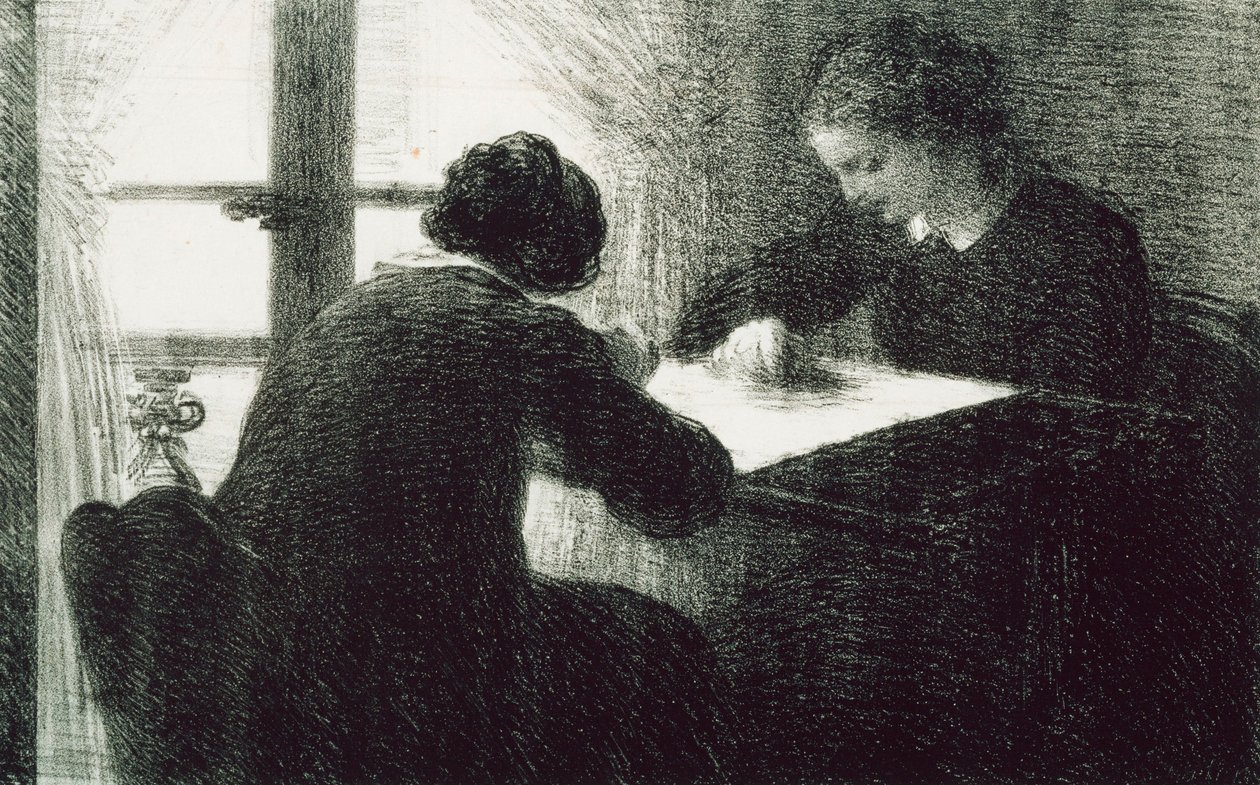 Vyšívačky (Les Brodeuses) od Ignace Henri Jean Fantin Latour