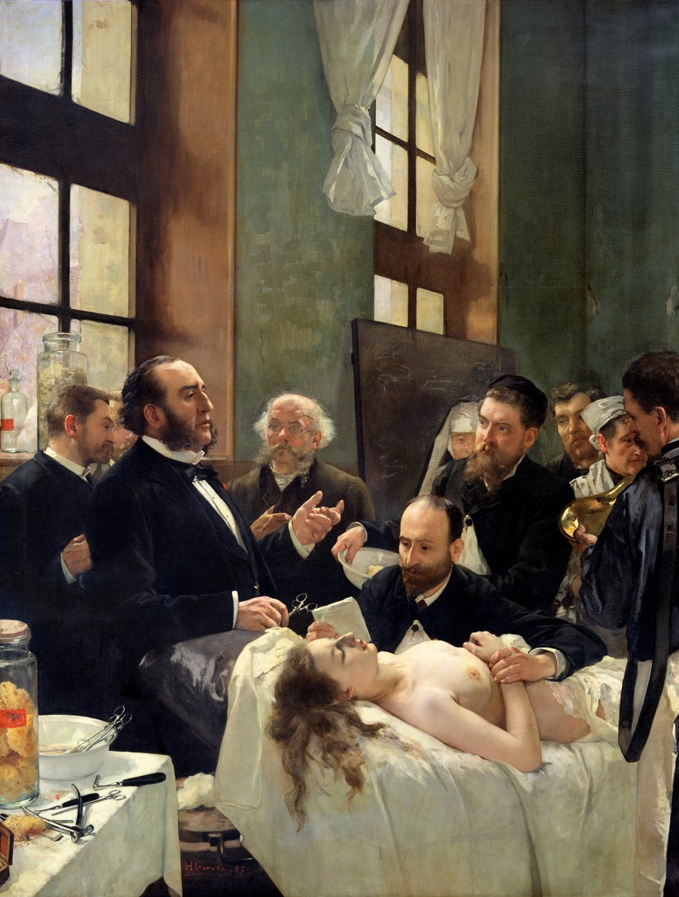 Před operací aneb Doktor Pean učí v nemocnici Saint-Louis, 1887 od Henri Gervex