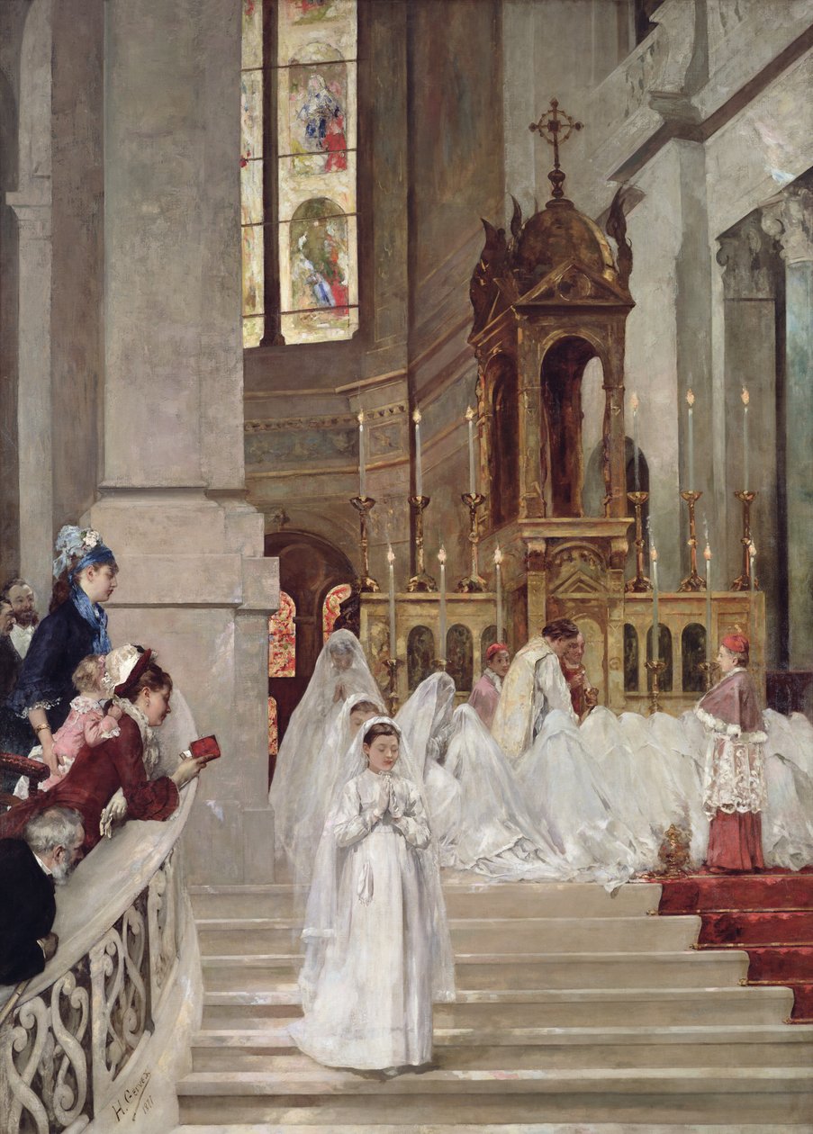 přijímání v kostele Nejsvětější Trojice, 1877 od Henri Gervex
