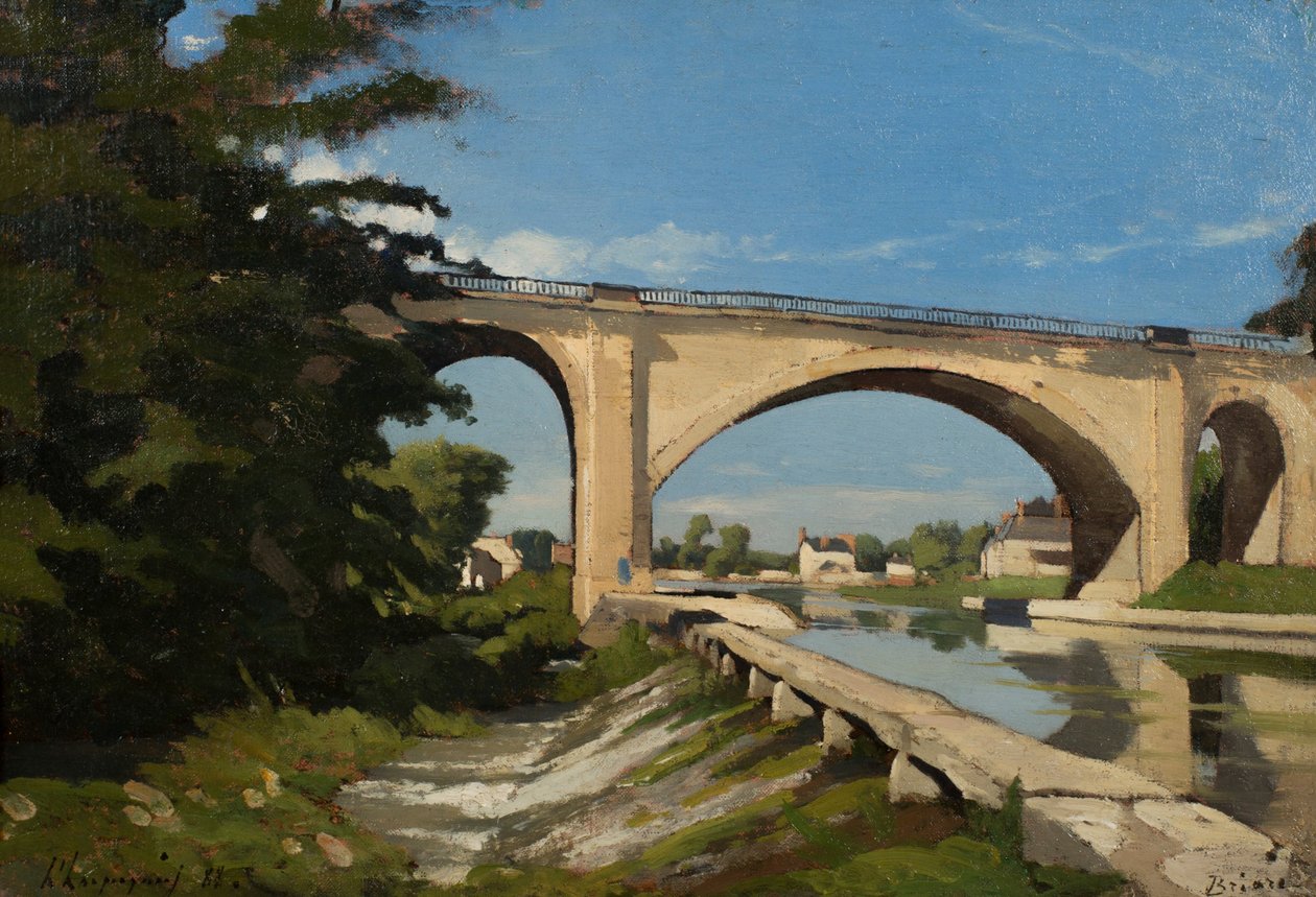 Železniční most v Briare od Henri Joseph Harpignies