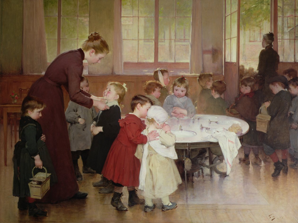 Mateřská škola, 1898 (olej) od Henri Jules Jean Geoffroy
