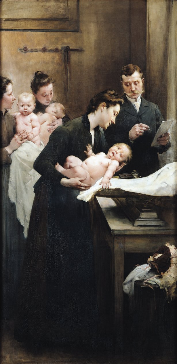 Kapka mléka v Belleville: Ordinace doktora Variota, The Weighing Session, 1903 od Henri Jules Jean Geoffroy