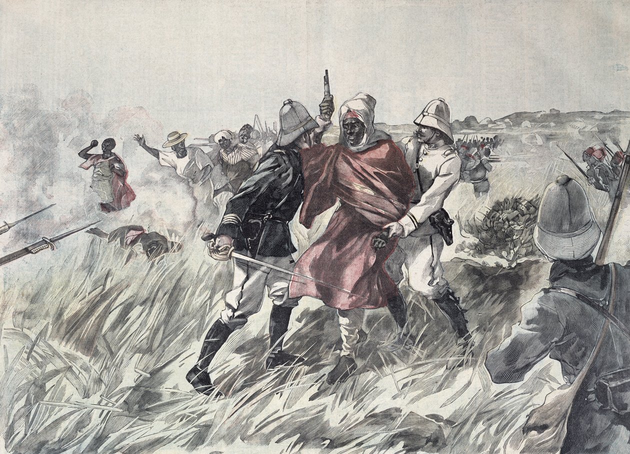 Zajetí Toure Samoryho (asi 1835-1900) poručíkem Jacquinem u Guelemou v roce 1898, z "Le Petit Journal", 30. října 1898. od Henri Meyer