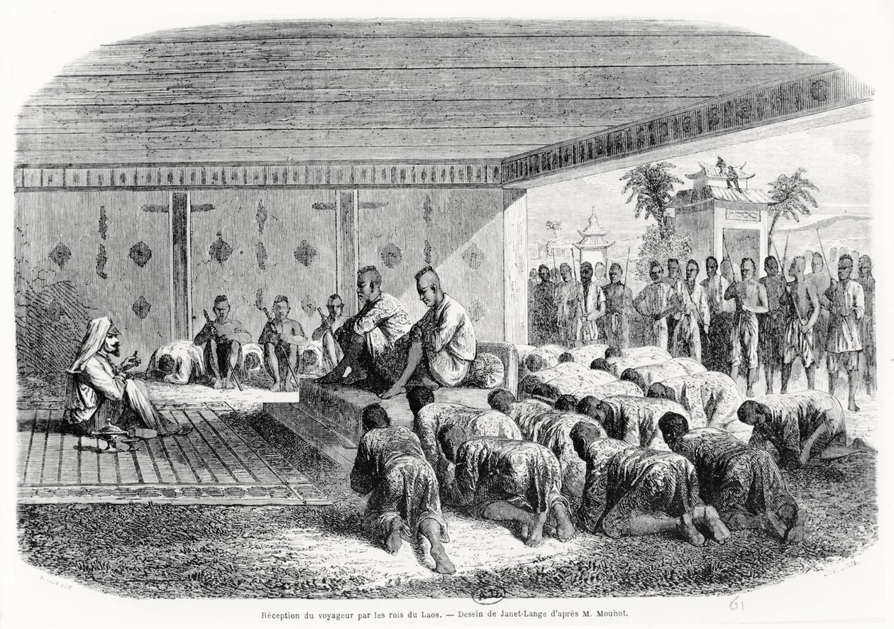 Přijetí cestovatele králem Laosu, 1861 od Henri Mouhot