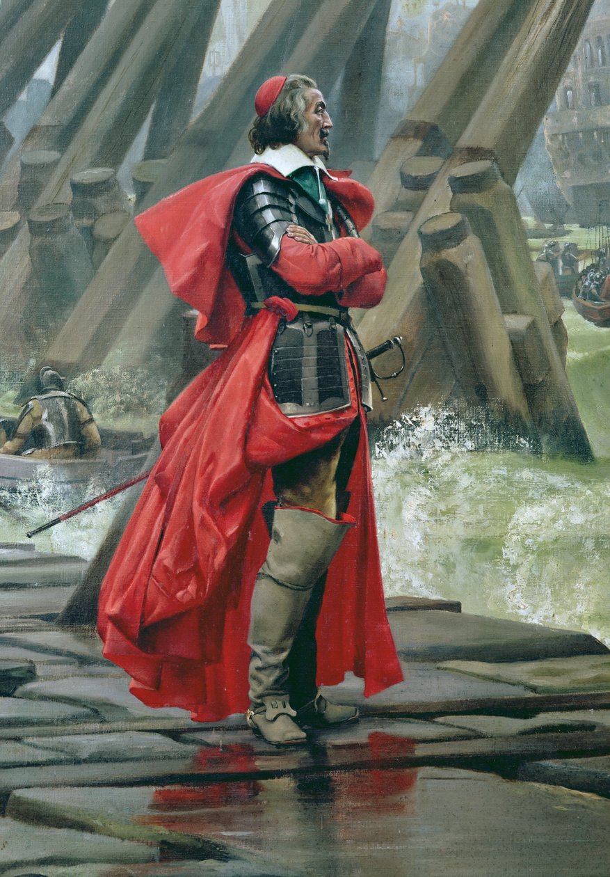 Kardinál Richelieu na mořské hradbě v La Rochelle, 1881 (detail 153763) od Henri Paul Motte