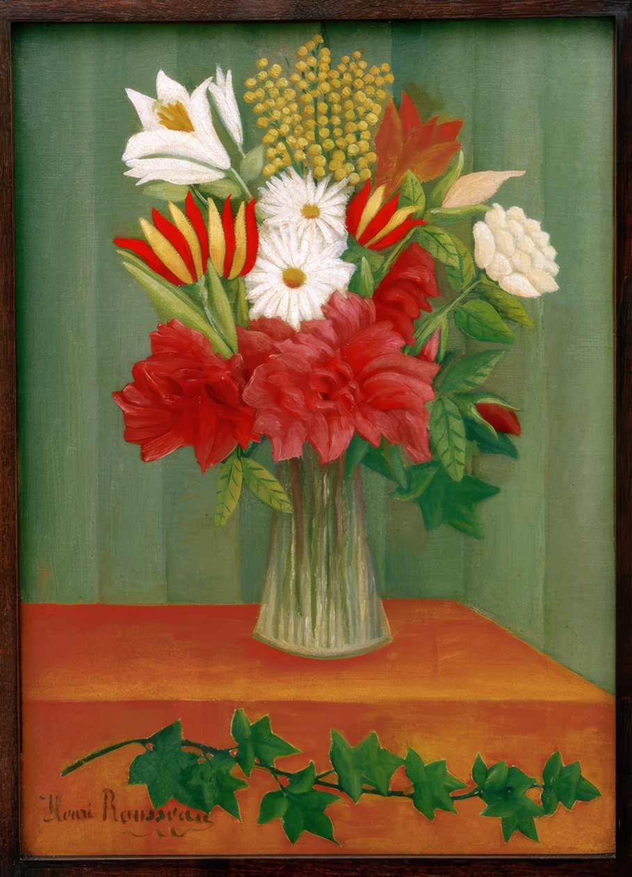 Kytice na větvi břečťanu od Henri Rousseau