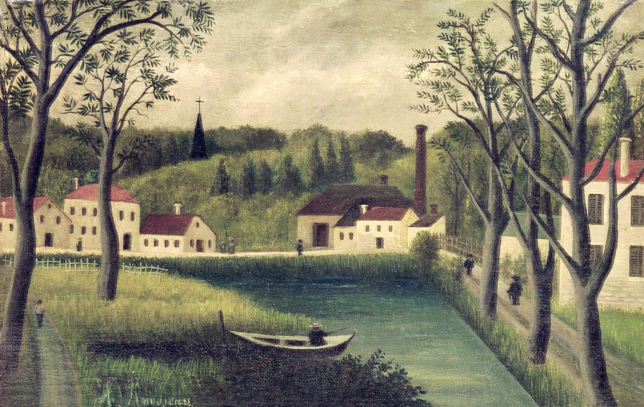 Krajina s rybářem, po roce 1886 od Henri Rousseau