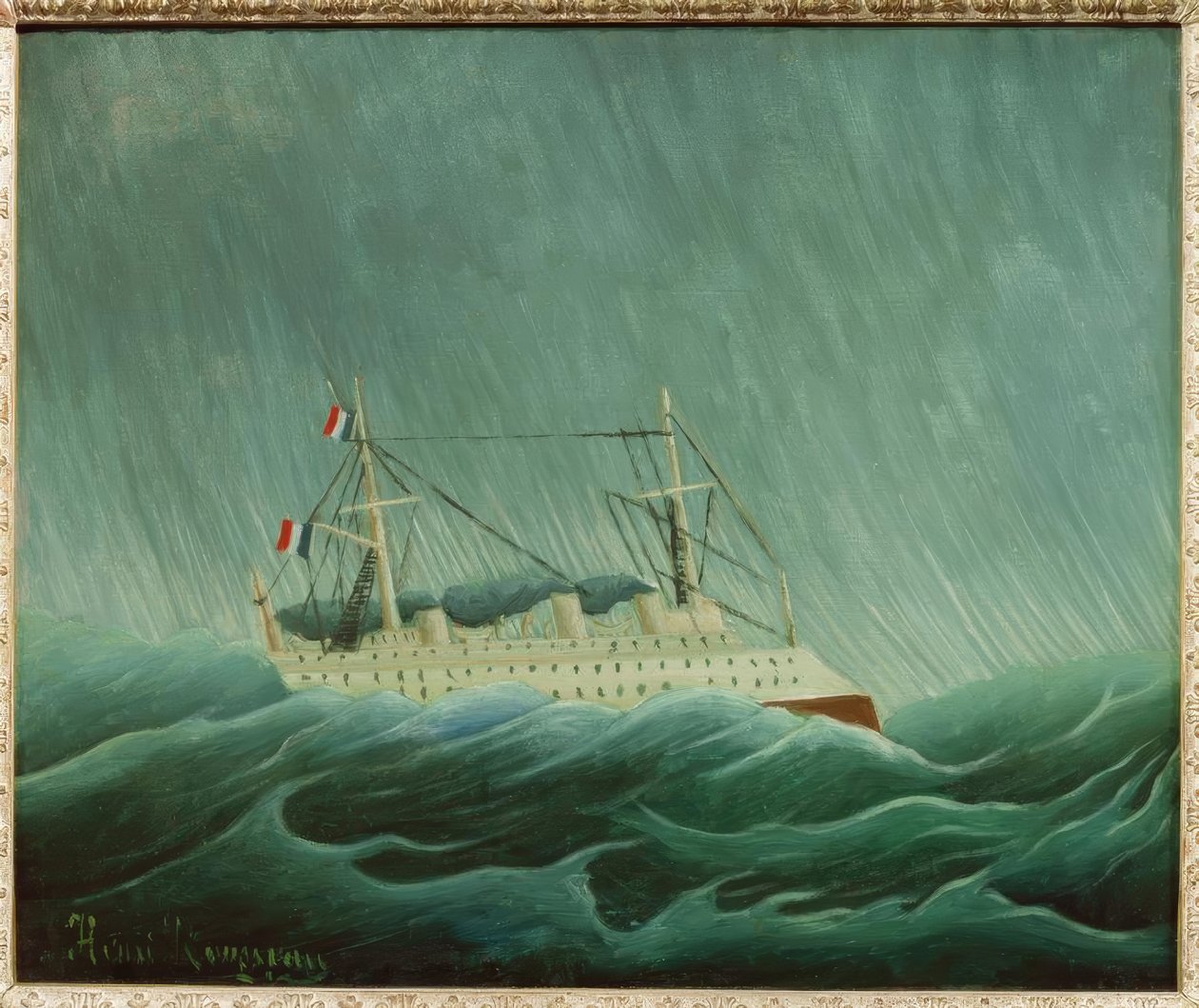 Loď v bouři (Storm over the sea) od Henri Rousseau