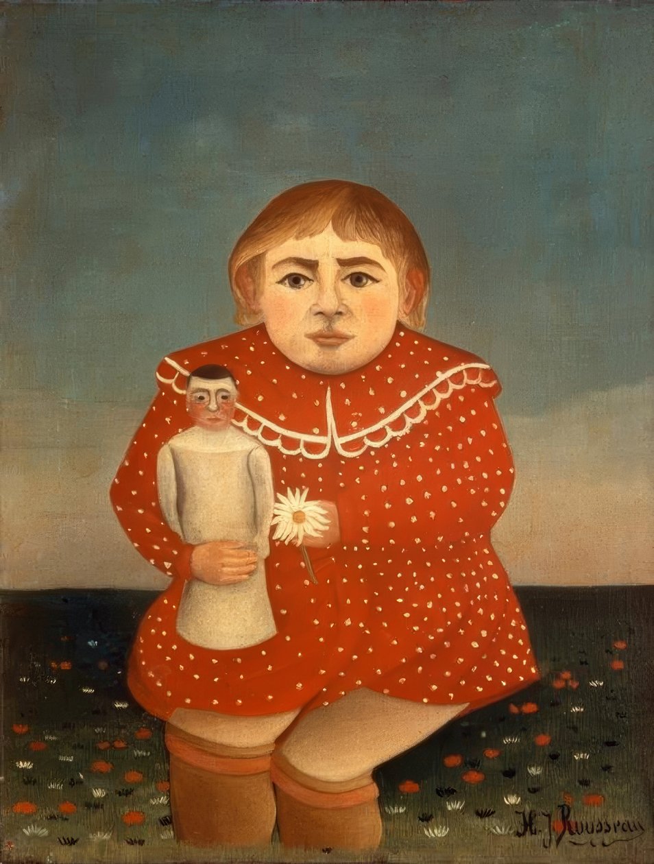 Dítě s panenkou od Henri Rousseau