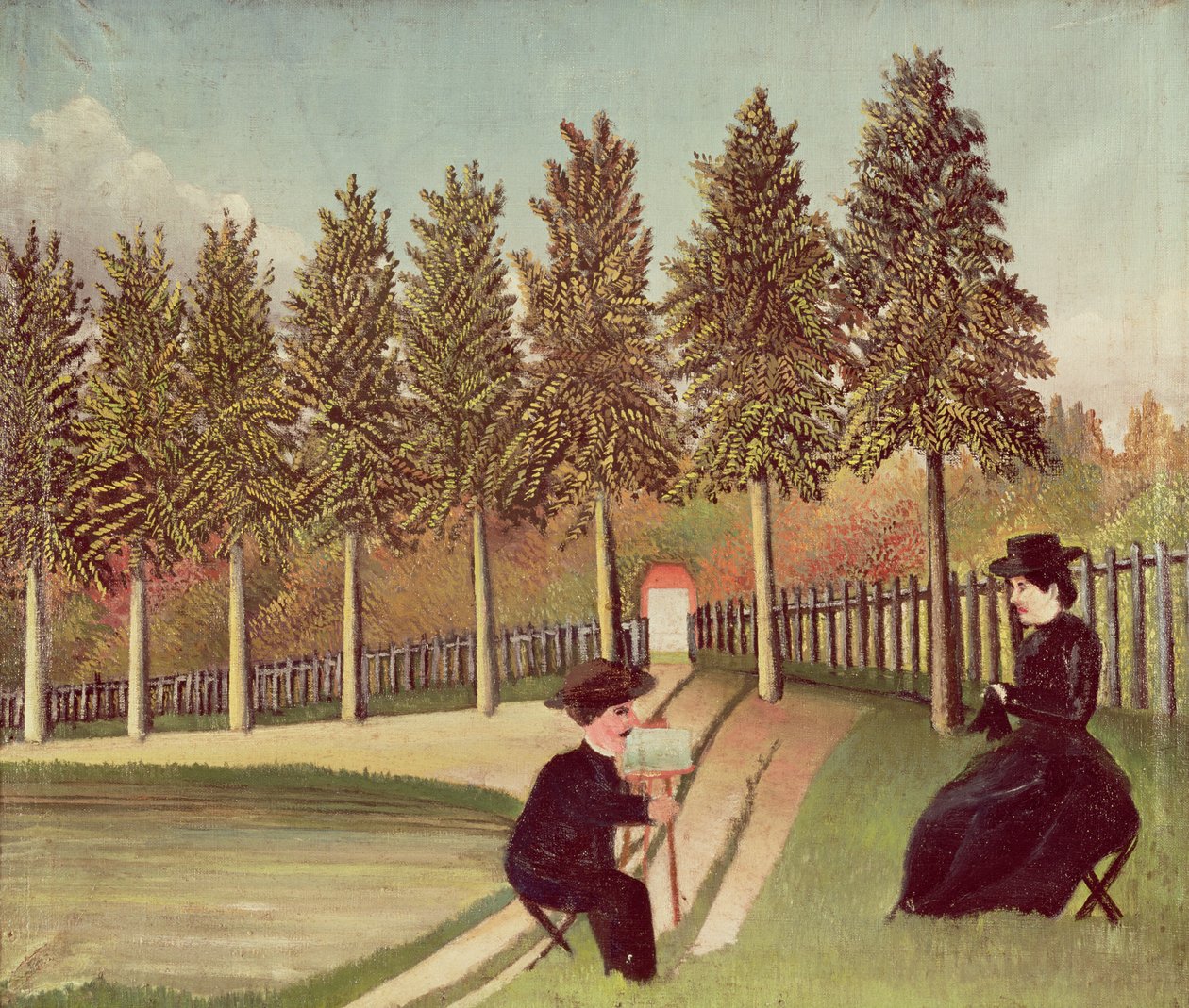 Umělec maluje svou ženu, 1900-05 od Henri Rousseau
