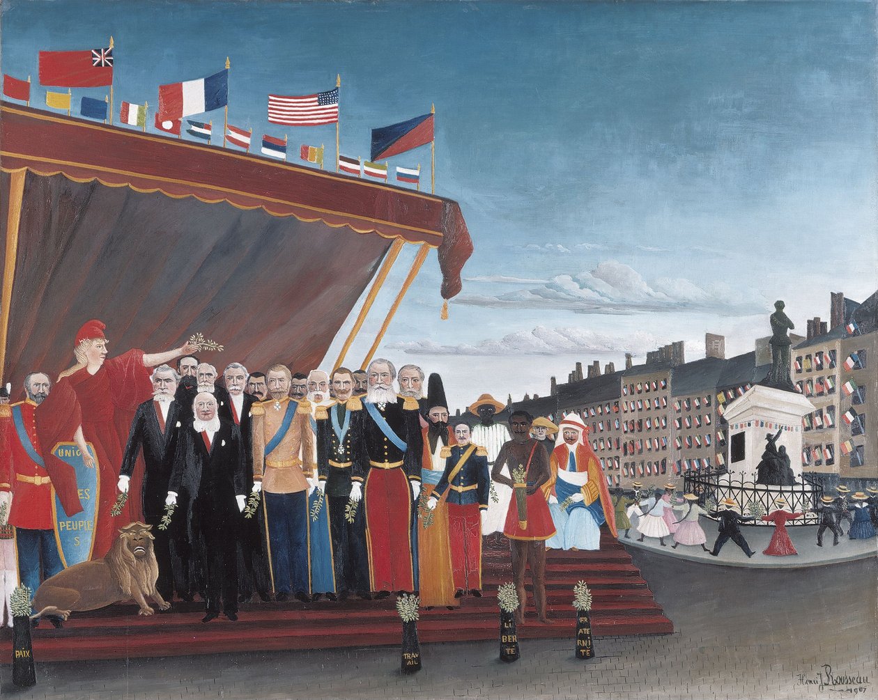 Zástupci zahraničních mocností přicházejí pozdravit republiku jako znamení míru od Henri Rousseau