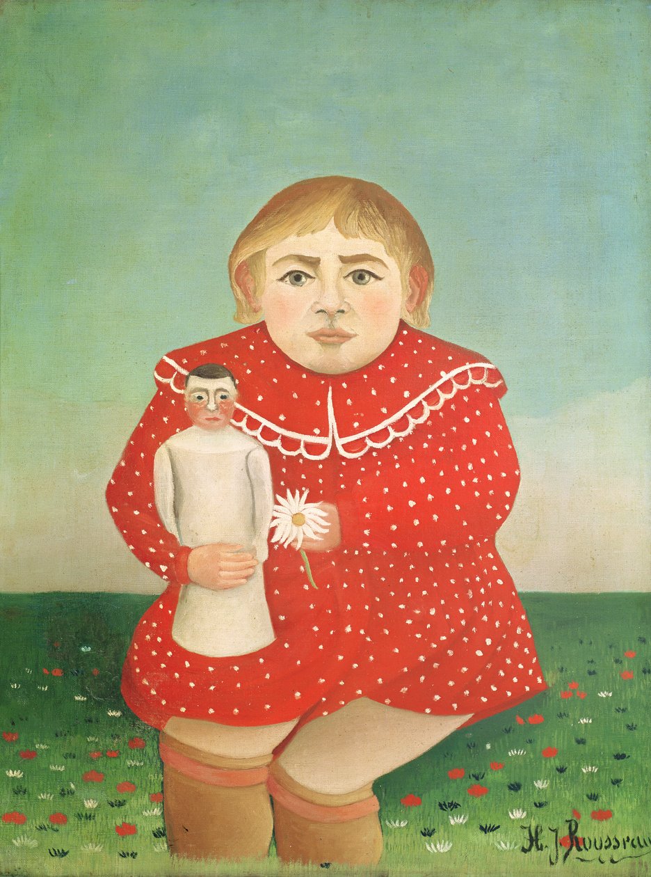 Dívka s panenkou, kolem roku 1892 nebo kolem roku 1904-05 od Henri Rousseau