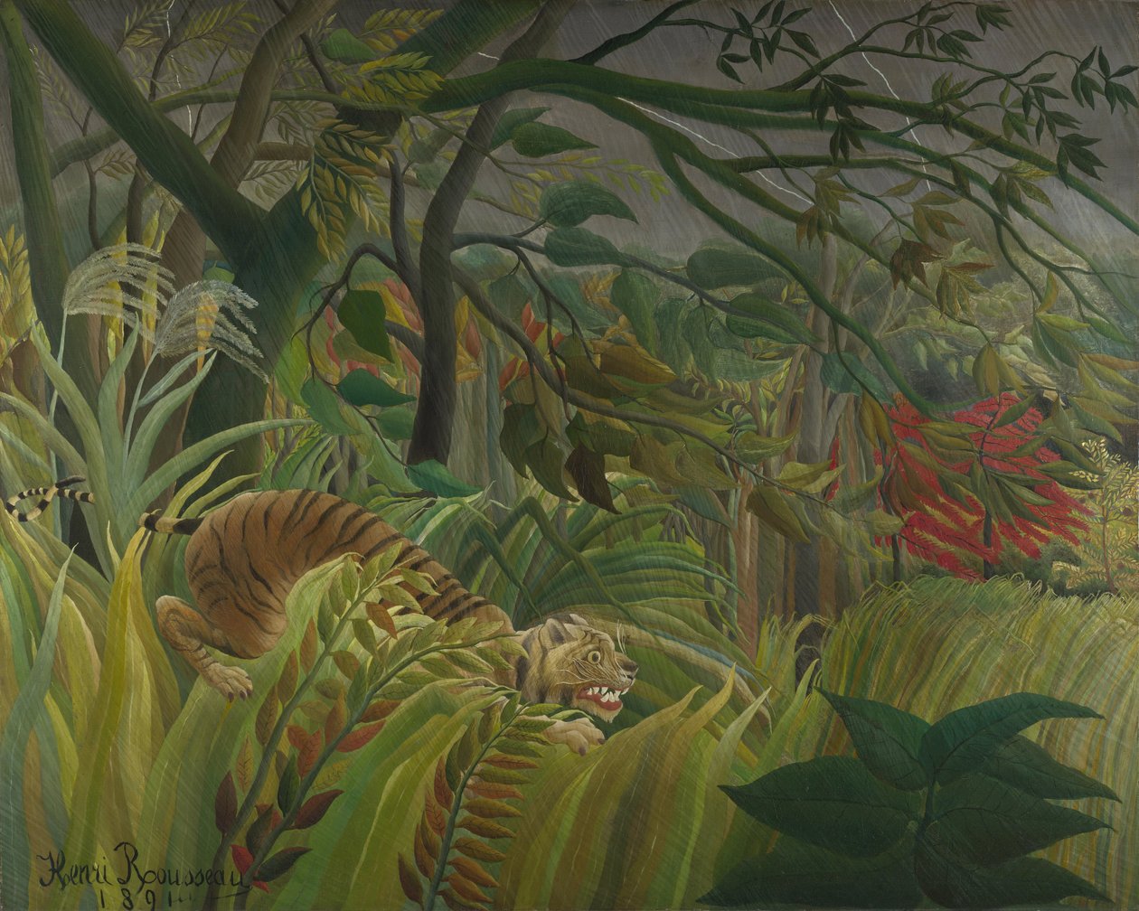 Tygr v tropické bouři (překvapený!) 1891 od Henri Rousseau