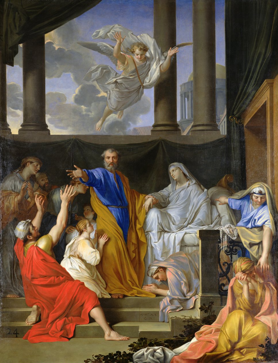 Svatý Petr vzkřísil vdovu Tabithu, 1652 od Henri Testelin