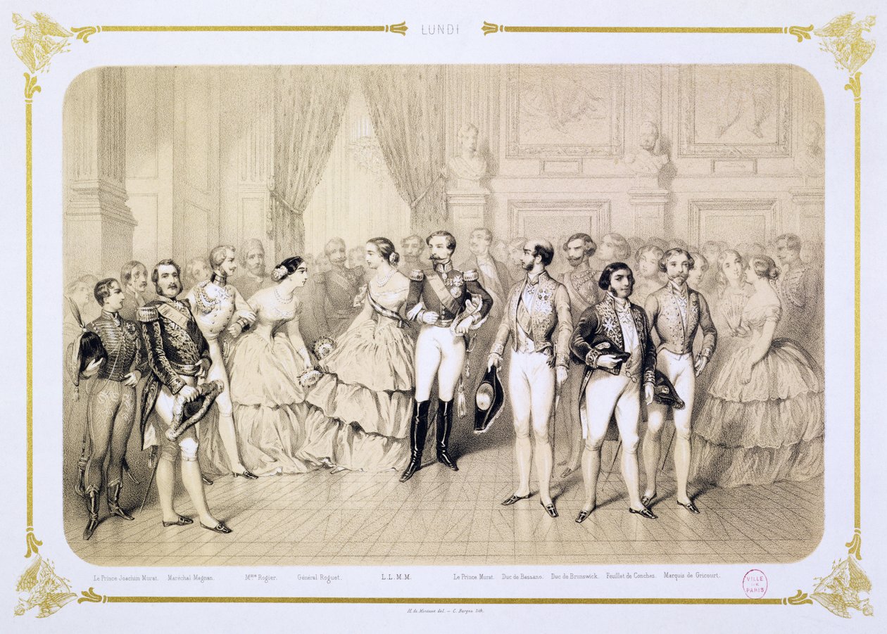 Dvorní recepce v Tuileries, Paříž, 1854 od Henri de Montaut