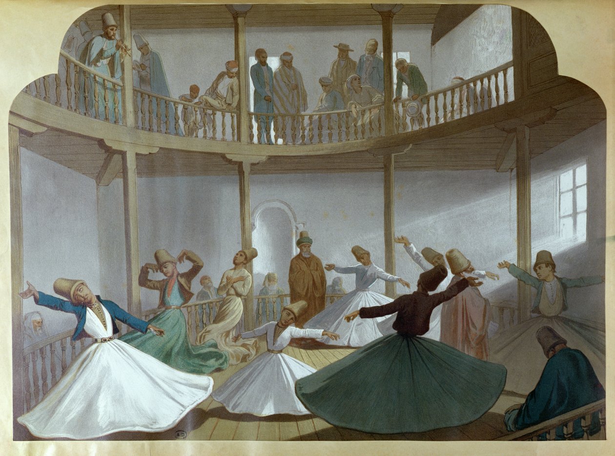 Tanec vířících dervišů, ilustrace z 
