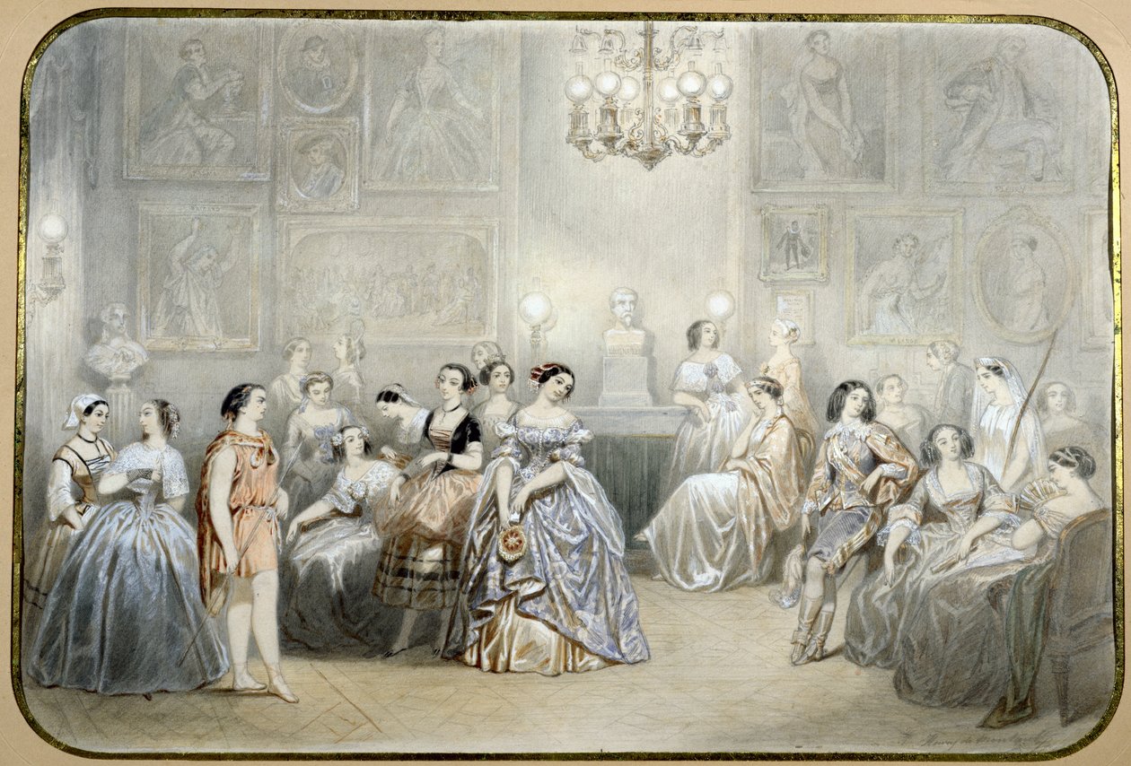 Herečka Mlle Rachel ve foyer Comedie Francaise od Henri de Montaut