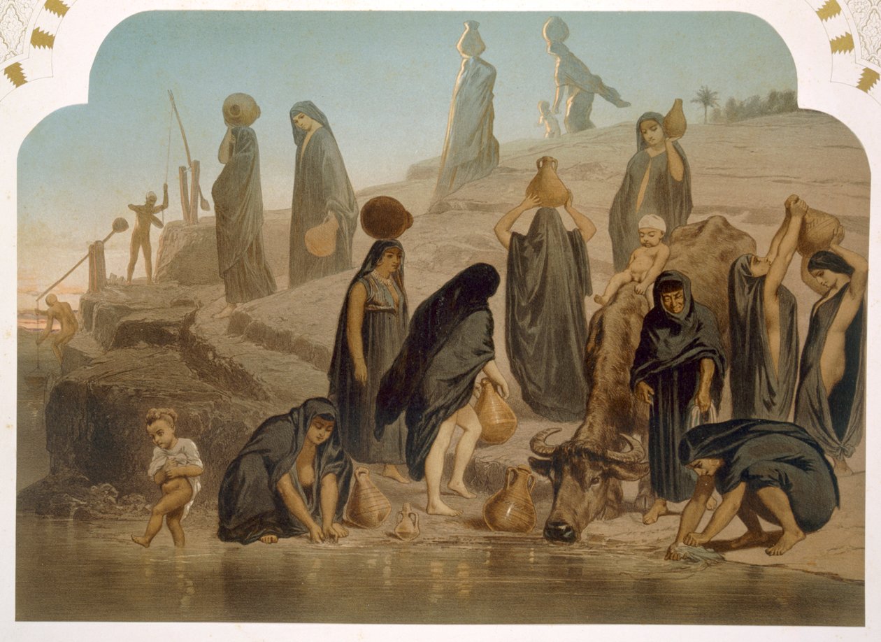 Ženy přinášející vodu z Nilu, 1860 od Henri de Montaut