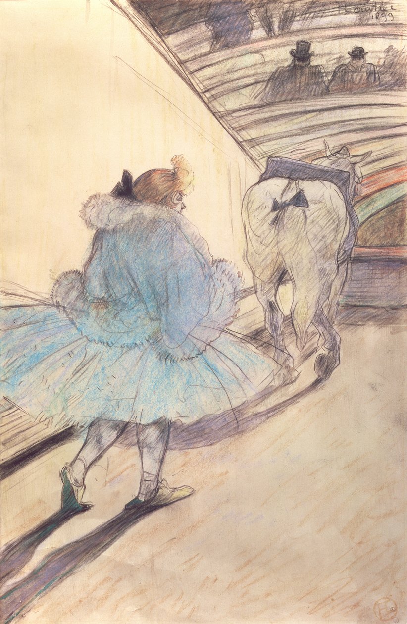 V cirkuse, vstup do kruhu (pastel na papíře) od Henri de Toulouse Lautrec