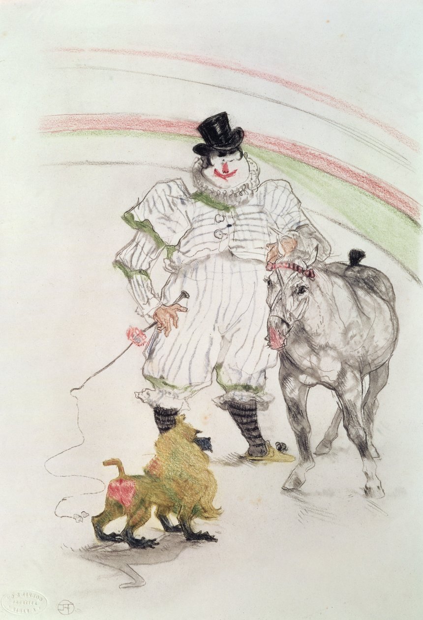 V cirkuse: vystupující kůň a opice, 1899 (křída, pastelky a grafit) od Henri de Toulouse Lautrec