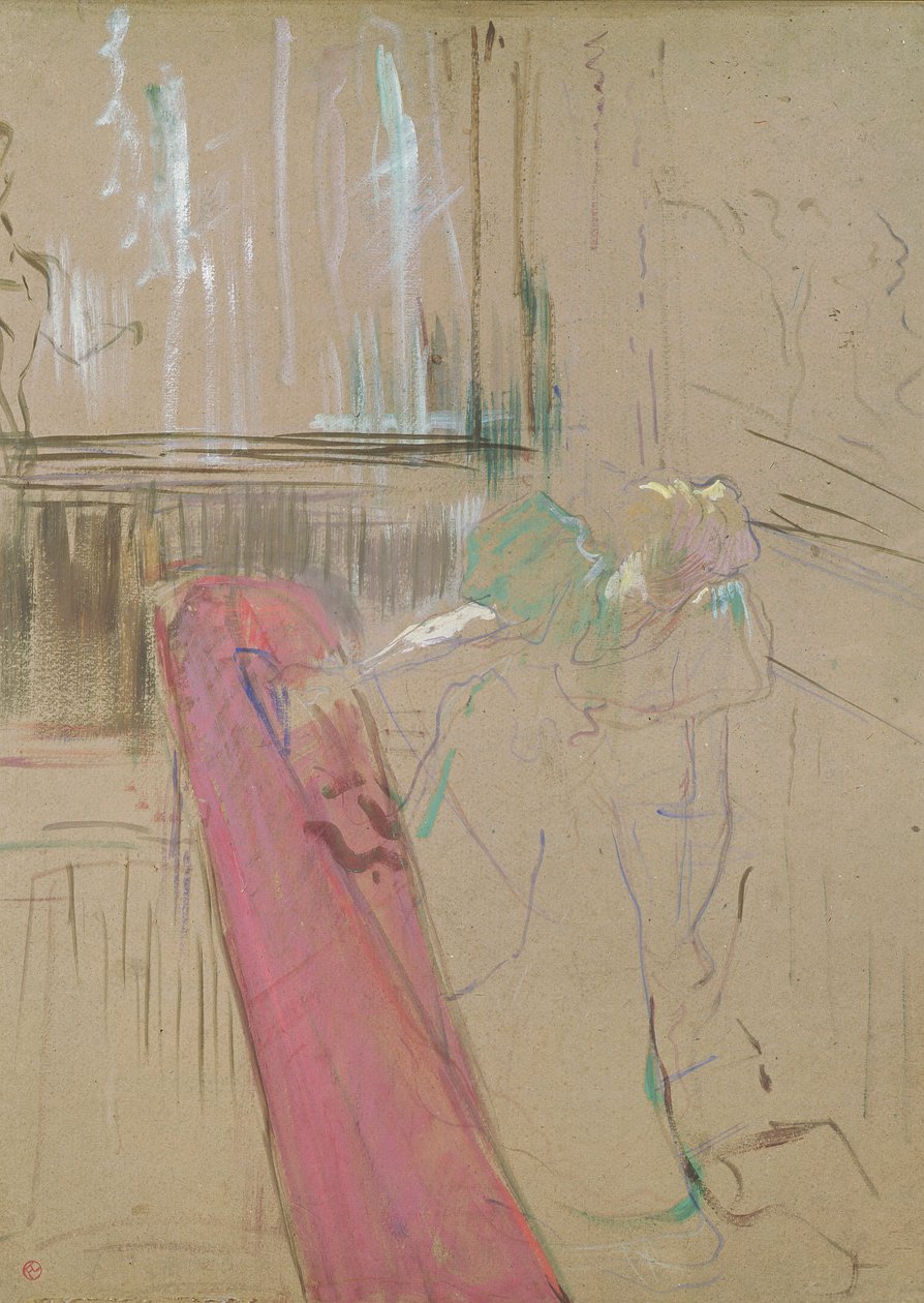 Na vrcholu schodiště v Rue des Moulins, 1893 (olej na kartě) od Henri de Toulouse Lautrec