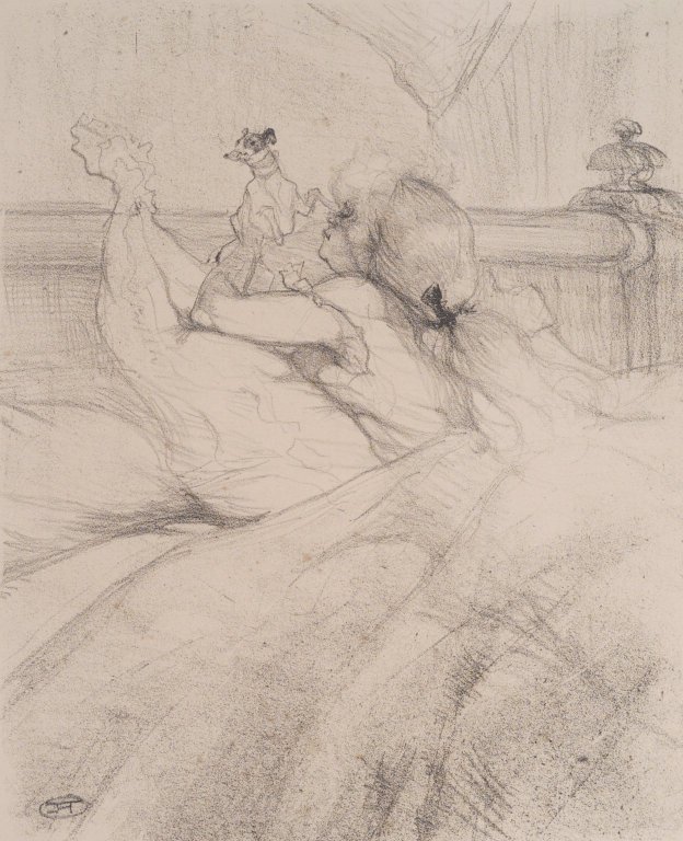 V posteli od Henri de Toulouse Lautrec