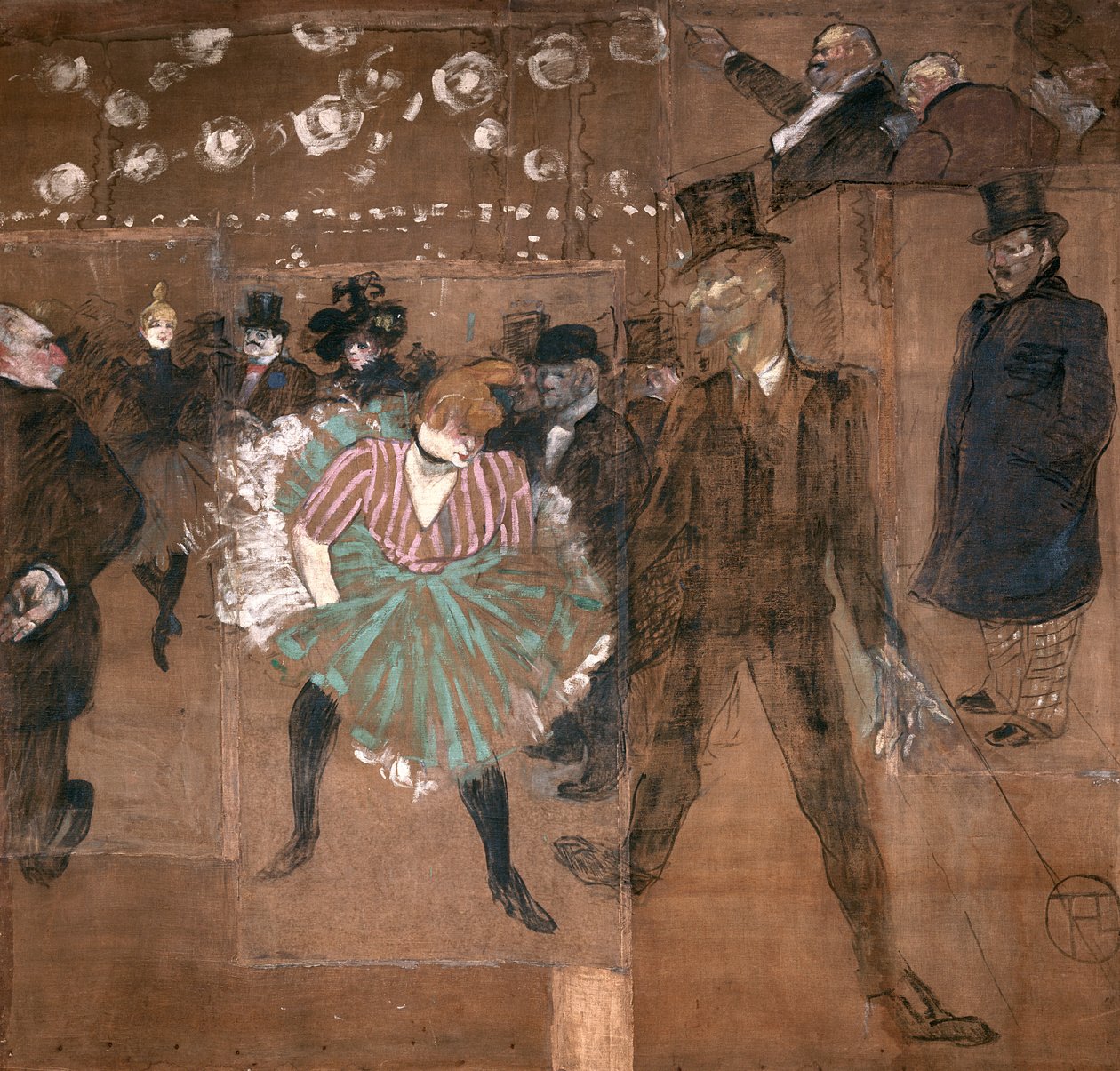 Tanec v Moulin Rouge: La Goulue (1870-1927) a Valentin le Desosse (1843-1907) 1895 od Henri de Toulouse Lautrec