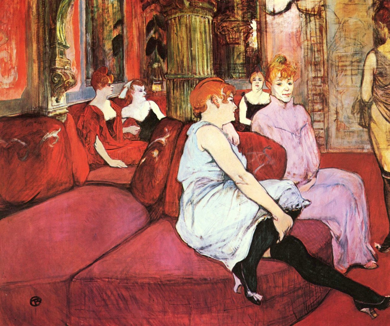 Der Salon in der Rue des Moulins od Henri de Toulouse Lautrec