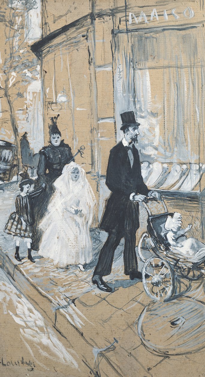 První přijímání, 1888 (grisaille na kartonu) od Henri de Toulouse Lautrec