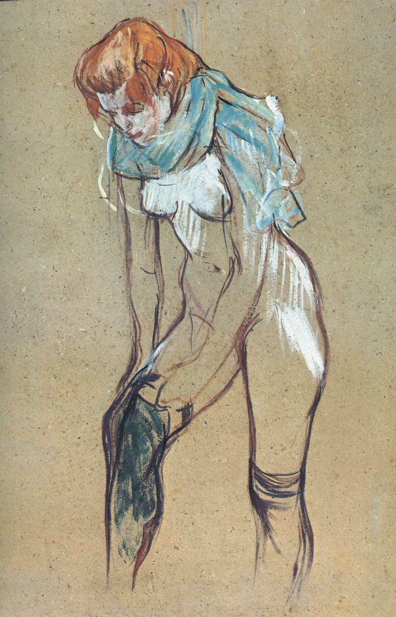 Žena na sobě punčochy od Henri de Toulouse Lautrec