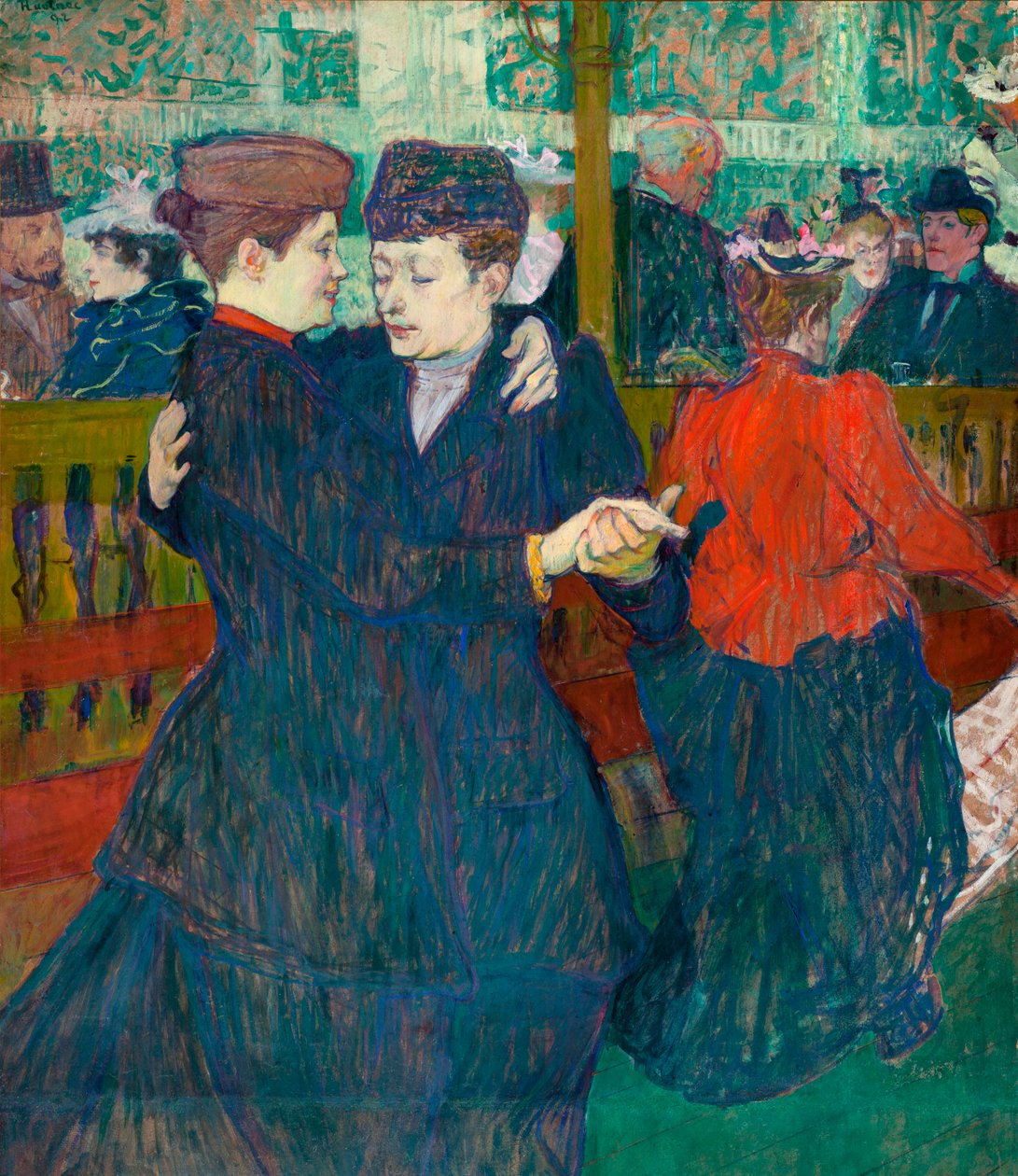 V Moulin Rouge, dvě tančící ženy od Henri de Toulouse Lautrec